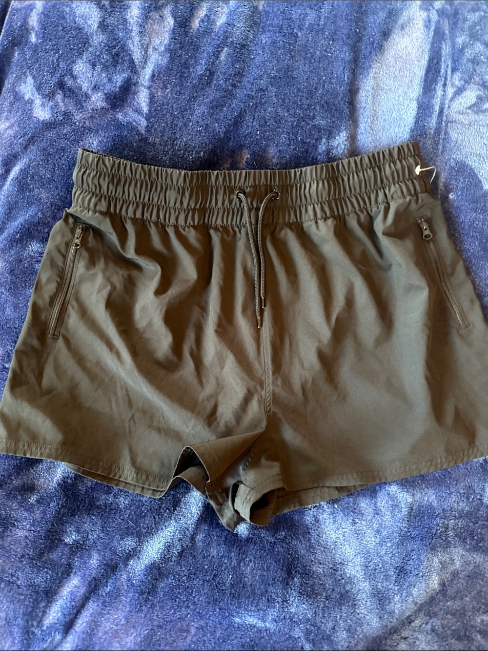 OP Black Drawstring Athletic Shorts with Zipper Pockets